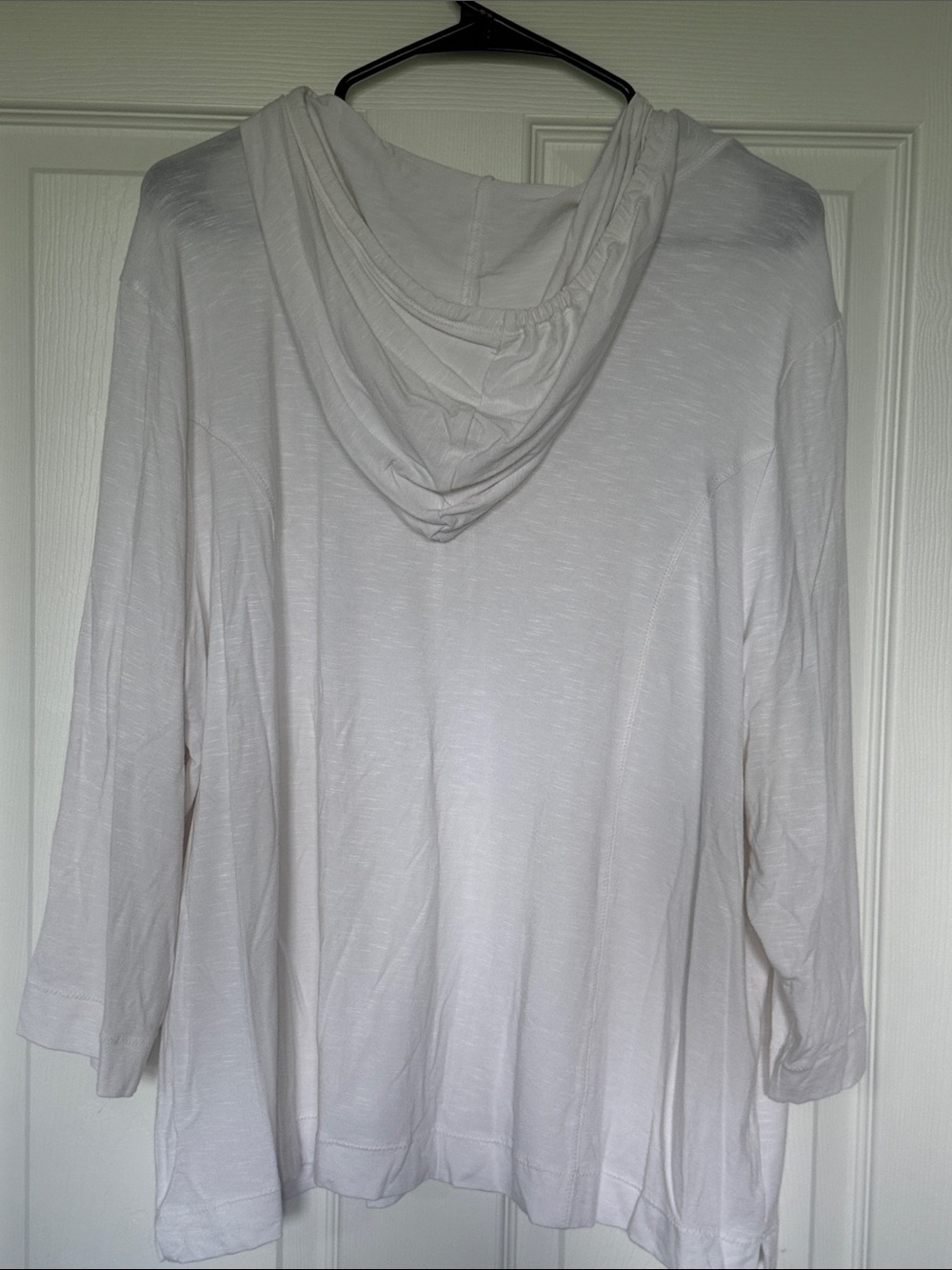 CHICO’S Weekends Slub Zip Hoodie Jacket Optic White Size 3 Women’s XL NWT - Picture 8 of 15